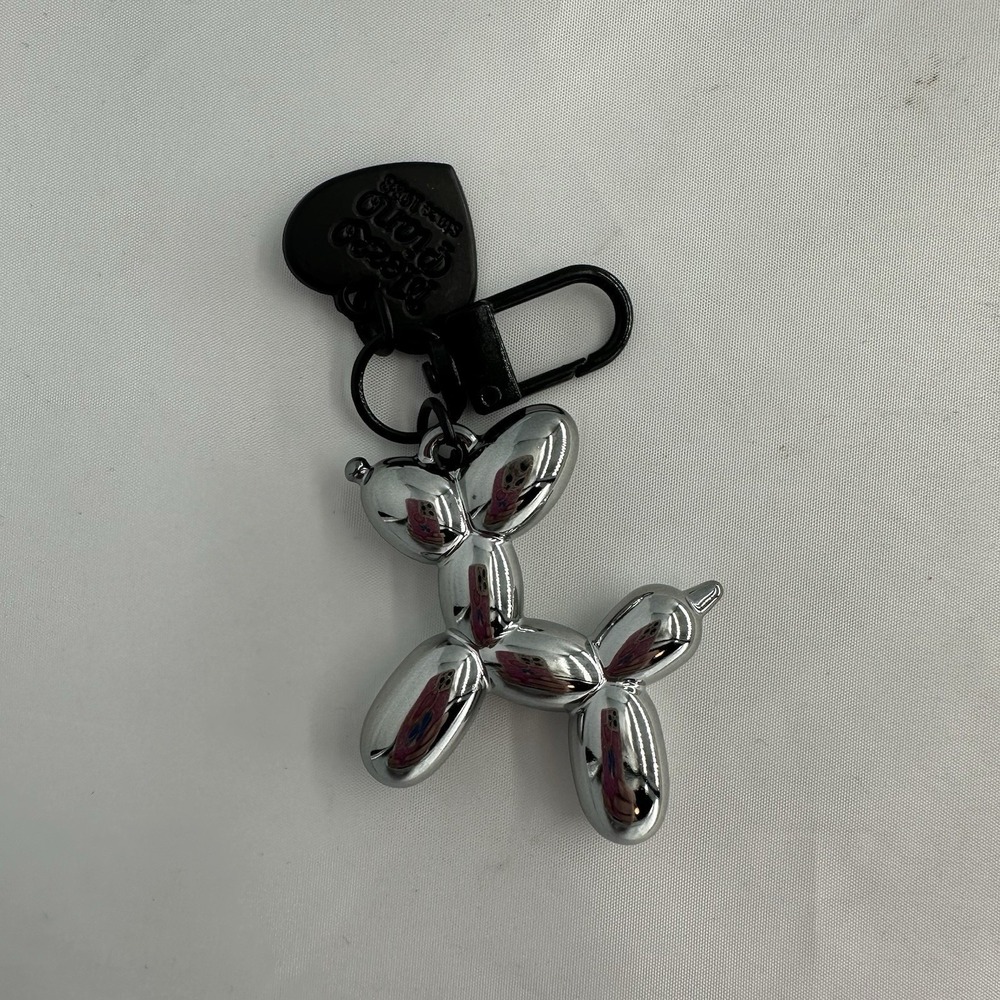 Balloon Dog Keychain Punk Y2K for Women Bag Pendant Jewelry Silver New